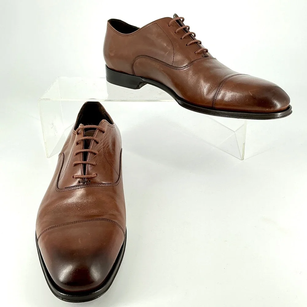 To Boot New York Size 11 Brown Leather Cap Toe Oxford Shoes NEW Nico $450